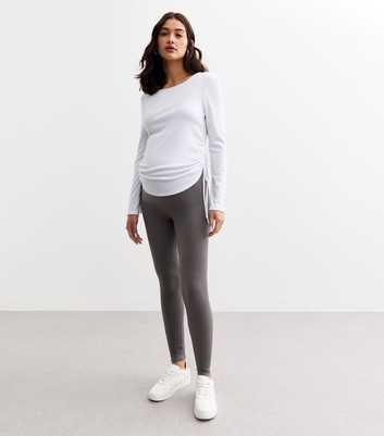 Maternity Dark Grey Seam Free Jersey Leggings