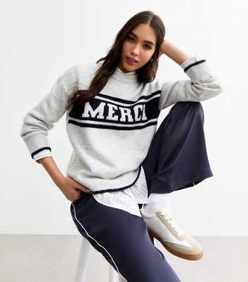 Light Grey Merci Two Tone Jumper