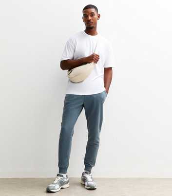 Blue Regular Washed Jersey Joggers