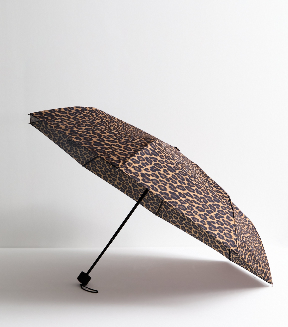 Brown Leopard Print Umbrella New Look