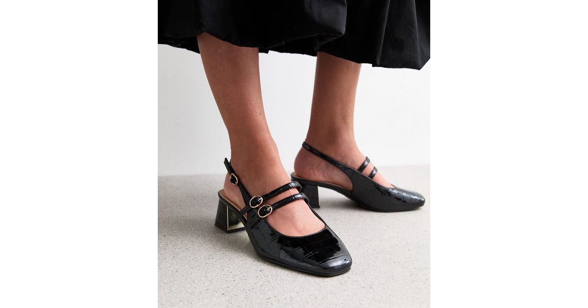 black block heel mary janes