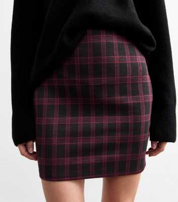 Red Checked Mini Tube Skirt