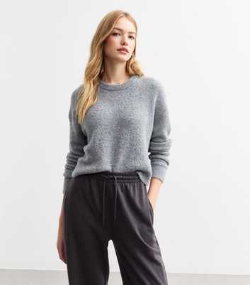 Grey Boucle Knit Jumper