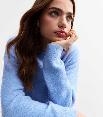 Blue Boucle Knit Jumper