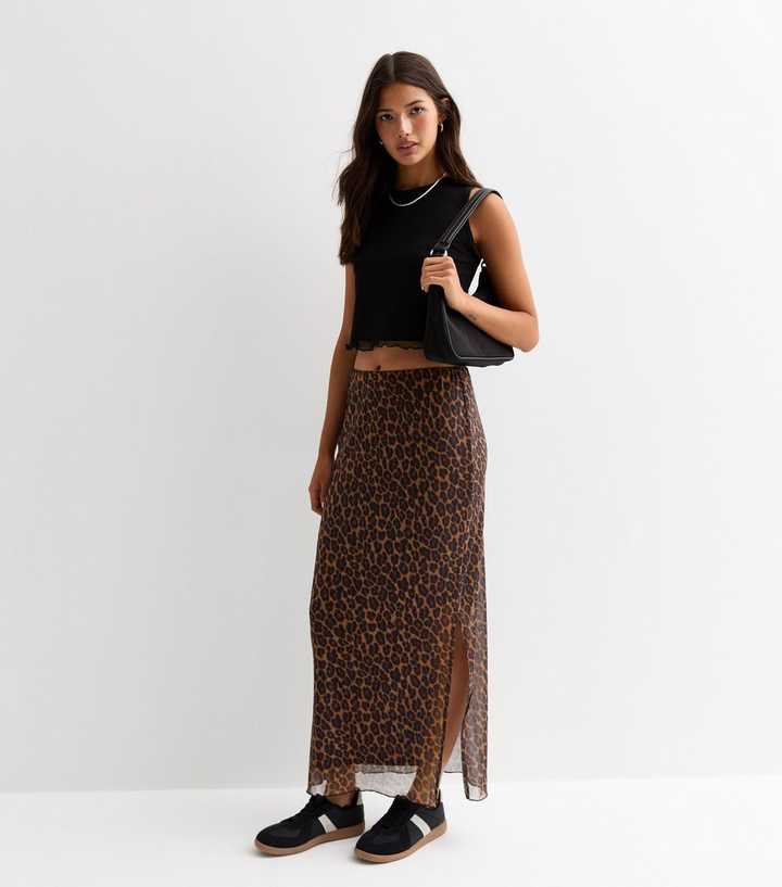 Elastic Waistband Animal Print Midi Skirt Petite Buy Lipsy Leopard