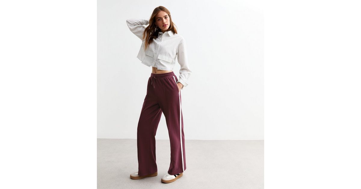 HER Brown Multi Colored Ruffle Drawstring Joggers main image 1