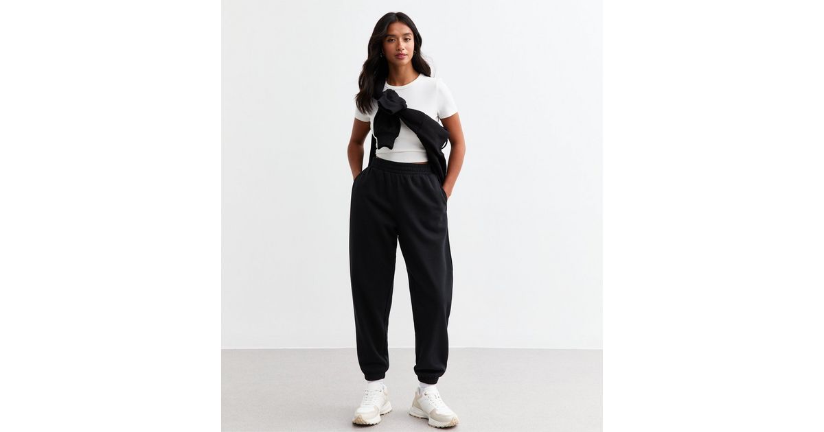 JOGGER WITH ENCASED ELASTIC CUFF SOLID BLACK