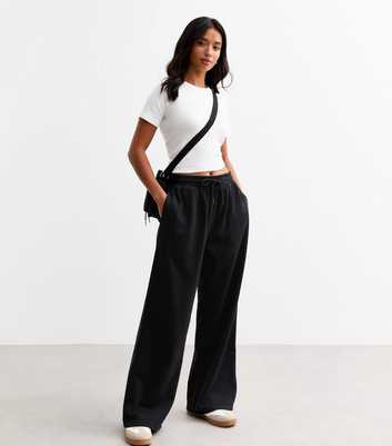 Petite Black Wide Leg Joggers