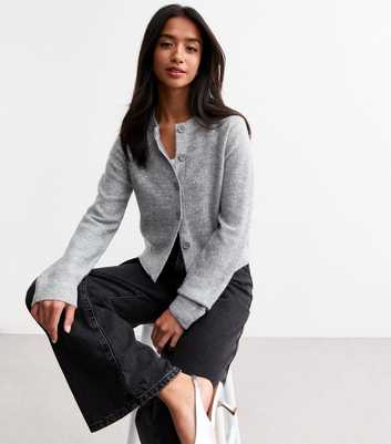 Petite Grey Sequin Embellished Cardigan