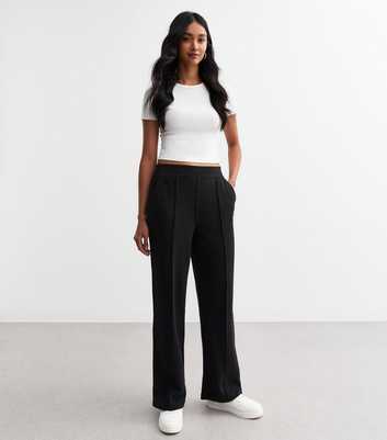 Black Wide Leg Jersey Trousers