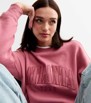 Deep Pink Atlanta Logo Sweatshirt