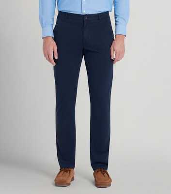 Farah Navy Slim Leg Twill Chino Trousers