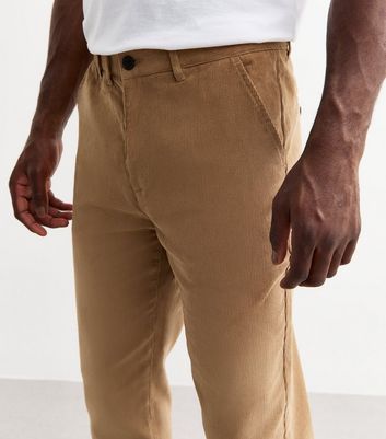 Men's Farah Tan Regular Straight Leg Corduroy Trousers New Look