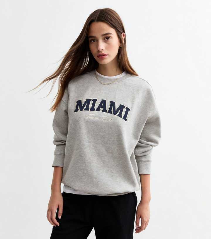 Grey Marl Miami Crew Neck Sweatshirt