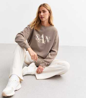 Brown Cotton Blend San Francisco Sweatshirt