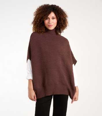 Blue Vanilla Brown Oversized Rib-Knit Jumper