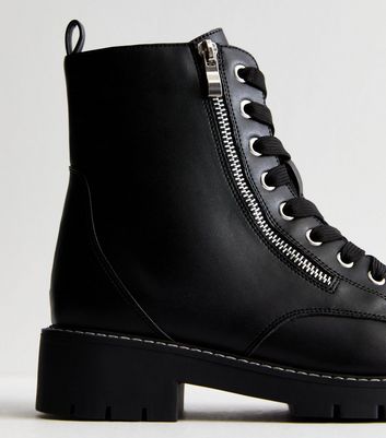 Extra Wide Fit Black Lace Up Ankle Boots New Look