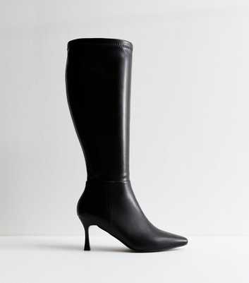 Extra Calf Fit Black Knee High Boots