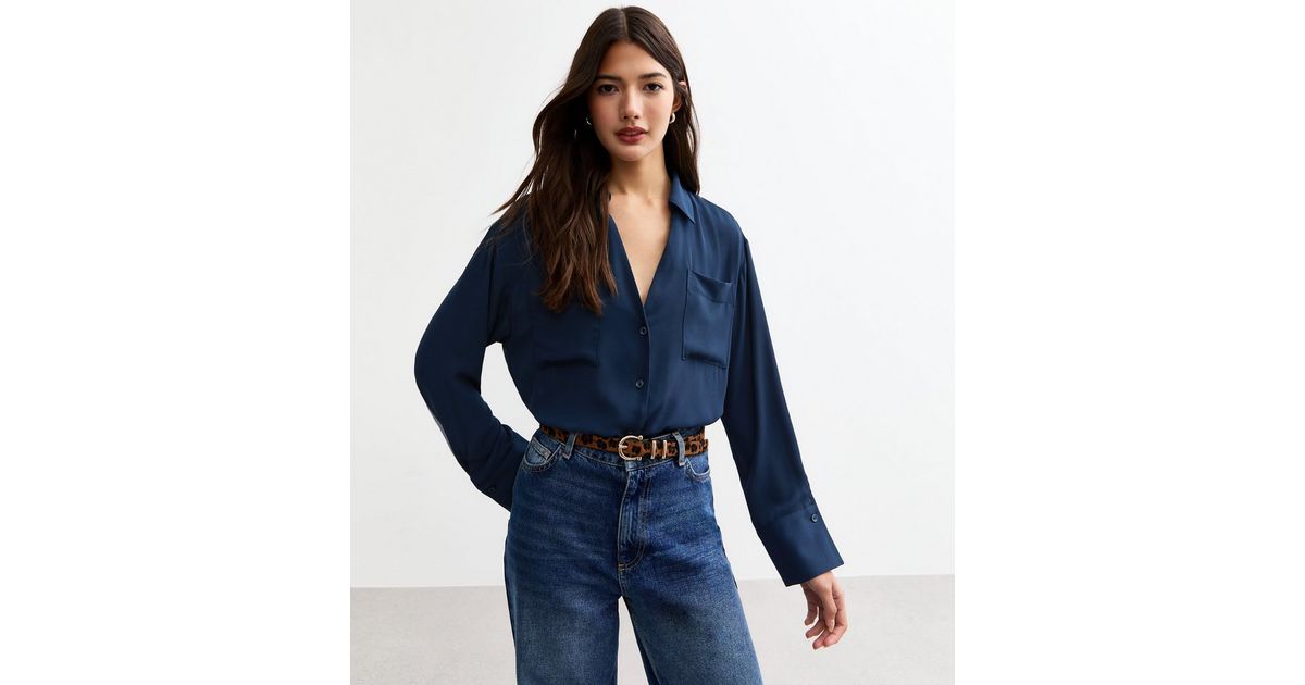 Blue Waist Long Sleeve Shirt main image 1