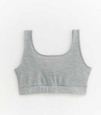 Girls Grey Waffle Bralette Top 