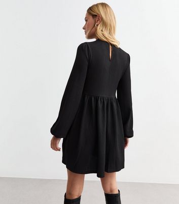 Black funnel neck dress hotsell