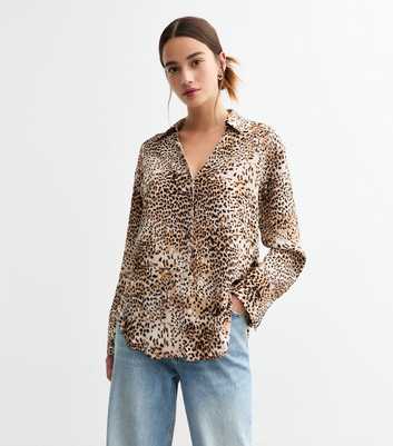 Brown Leopard Print Shirt 