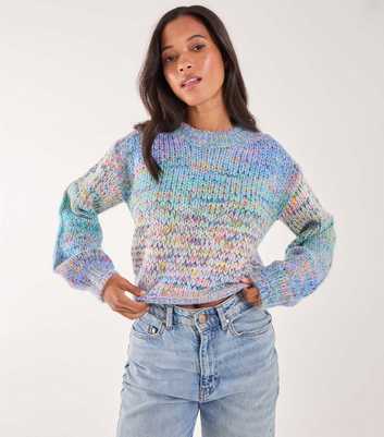 Pink Vanilla Bright Blue Cotton-Blend Ombre Pattern Jumper