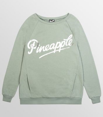 Pineapple Light Green Cotton Blend Oversized Sweatshirt New Look