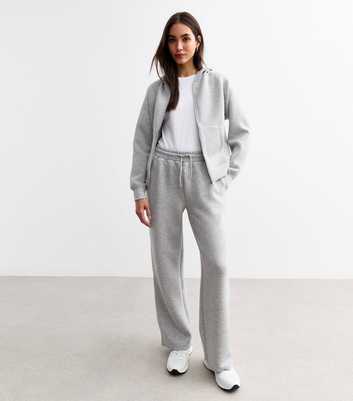 Grey Drawstring Waist Scuba Joggers