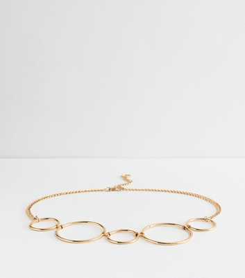 Gold Tone Chain Link Circle Belt