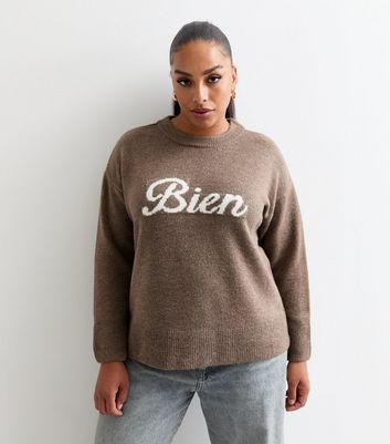 Curves Crew Neck Bien Jumper New Look