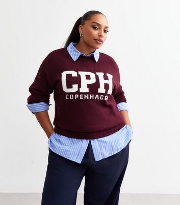 Red slogan jumper online