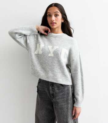 Girls Grey NYC Knit Jumper 