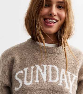 Mink Bouclé Knit Sunday Jumper