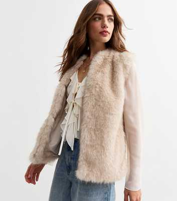 Stone Faux Fur Gilet