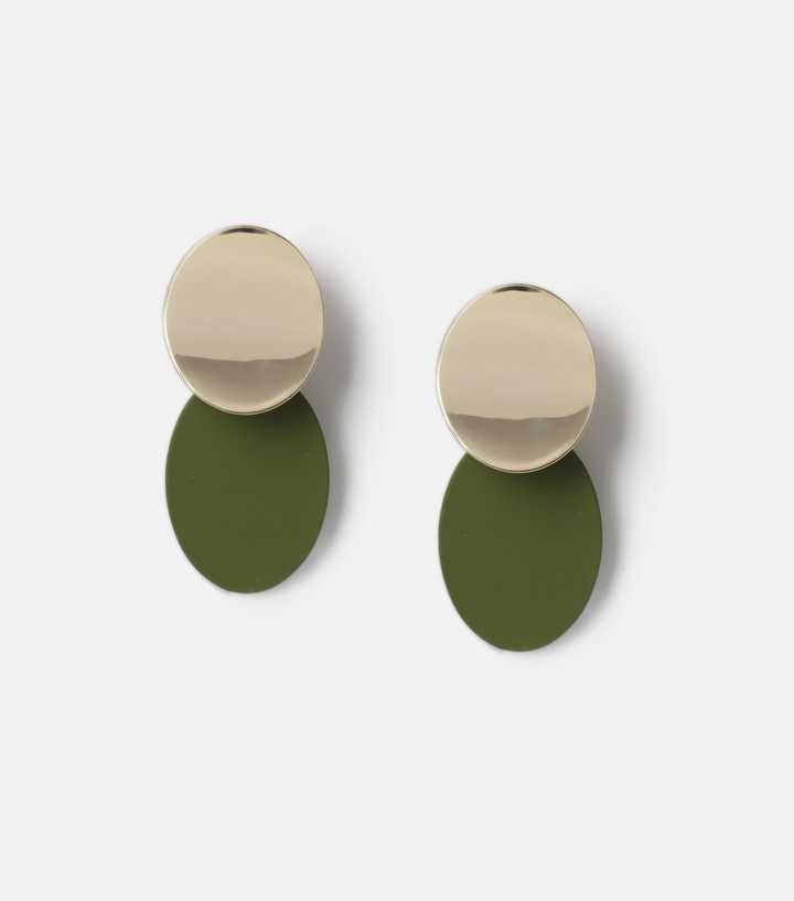 Muse Khaki Matte Drop Earrings