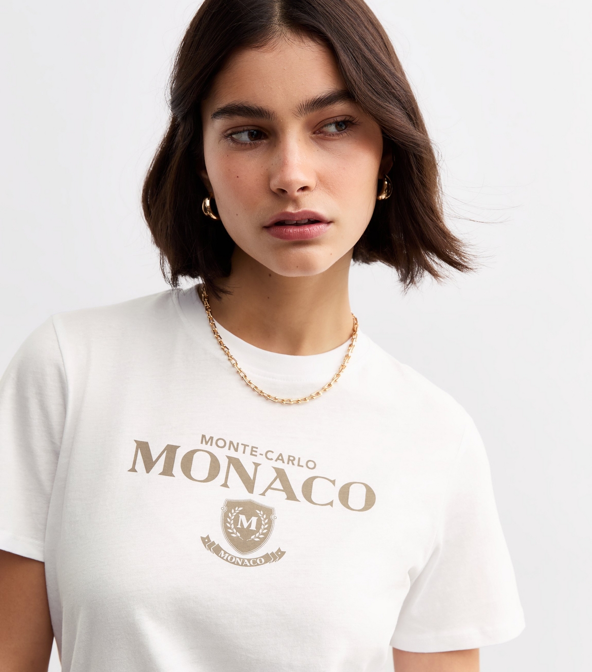 Women's White Monaco Slogan T-Shirt New Look