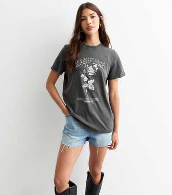 Dark Grey Nashville Rose Acid T-Shirt