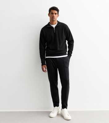 Black Regular Pintucked Joggers