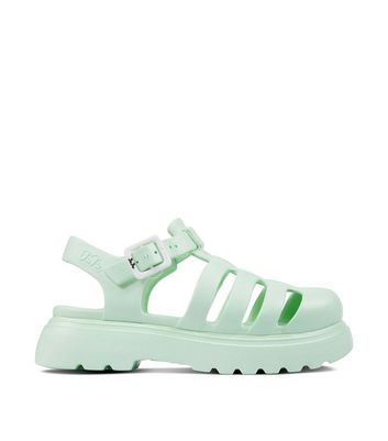 JuJu Angel Mint Green Chunky Jelly Sandals New Look