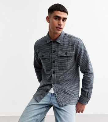 Grey Regular Houndstooth Heavyweight Overshirt