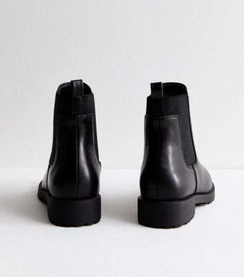 Black Leather-Look Chelsea Boots New Look Vegan