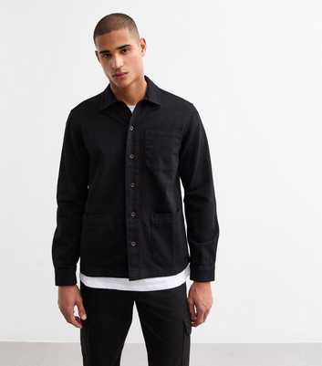 Black Regular Heavyweight Twill Shacket