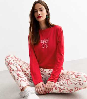 Red Cotton Bonne Nuit Christmas Pyjama Set