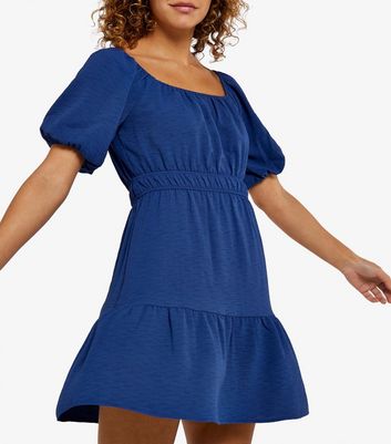 Apricot Bright Blue Milkmaid Mini Dress New Look