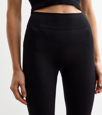Black Ribbed Seamless Leggings