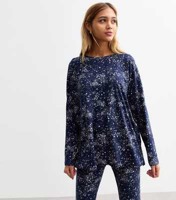 Blue Star Print Jersey Pyjama Set