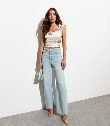 white high neck mesh top