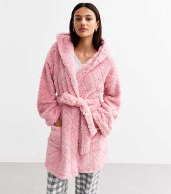 Pink Quilted Diamond Dressing Gown