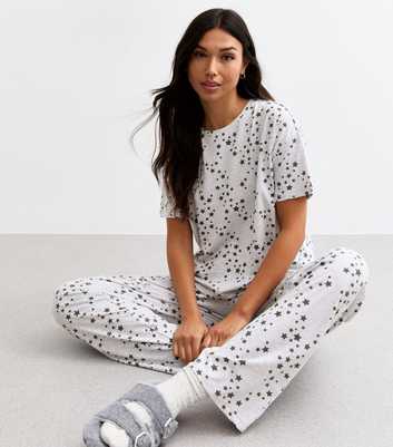 Light Grey Star Print Pyjama Set